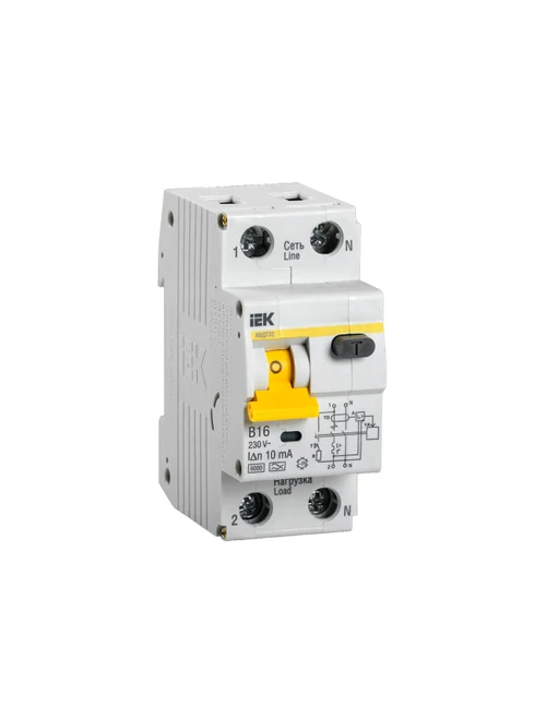 Întrerupător automat dif. AVDT 32 2P 16A 10mA curbă B IEK