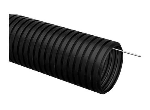 Tub gofrat PND d 20 cu sârmă (100 m) negru IEK