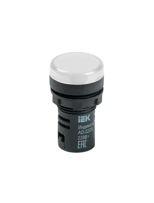 Buton cu LED AD22DS  d22mm 230V alb IEK