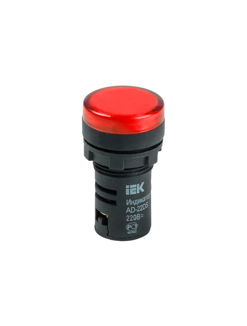 Buton cu LED AD22DS  d22mm 240V roșu IEK