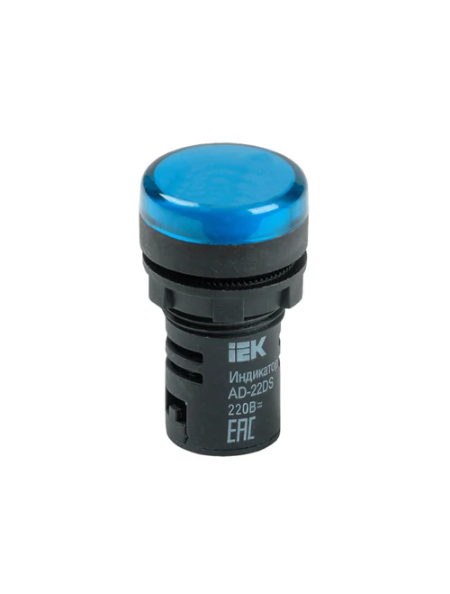 Buton cu LED AD22DS d22mm  230V albastru IEK