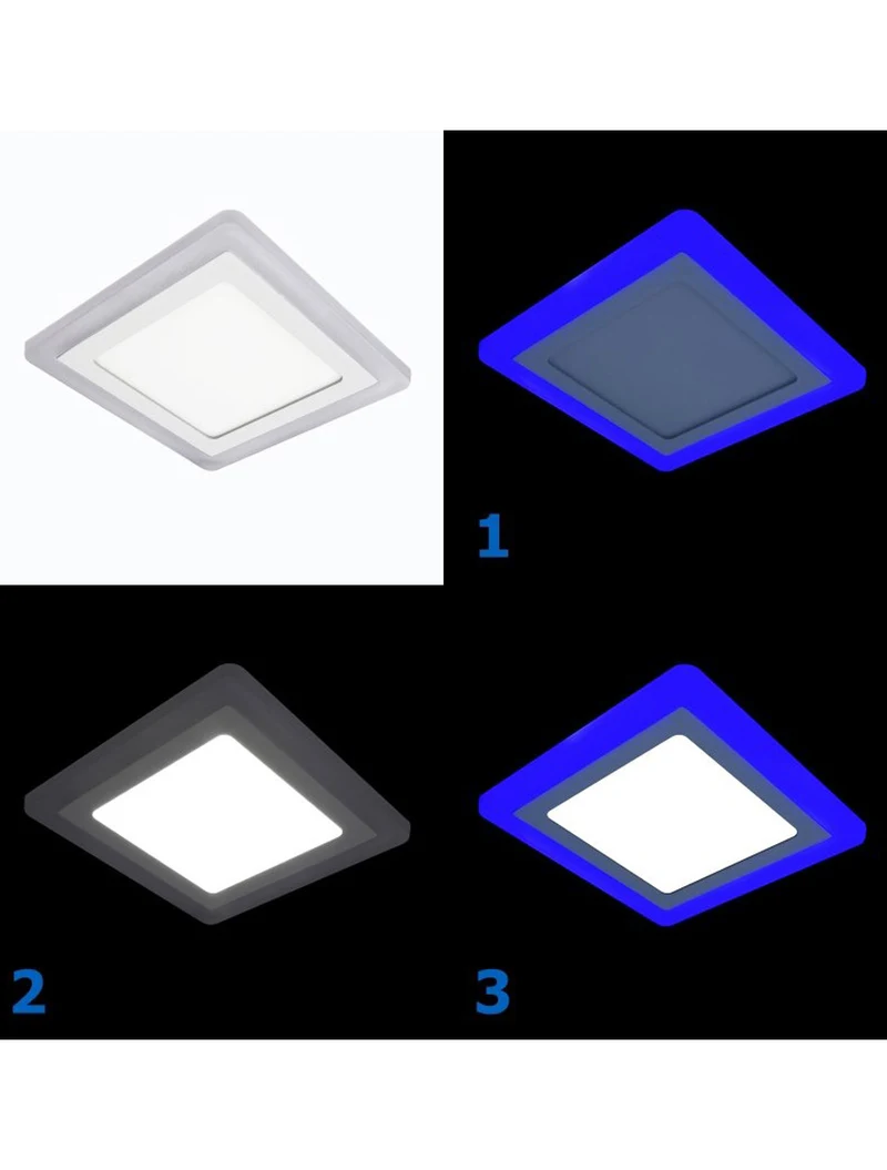 Светодиодный светильник LED PL-US12W4B 12W 6000K / 4W BLUE 2