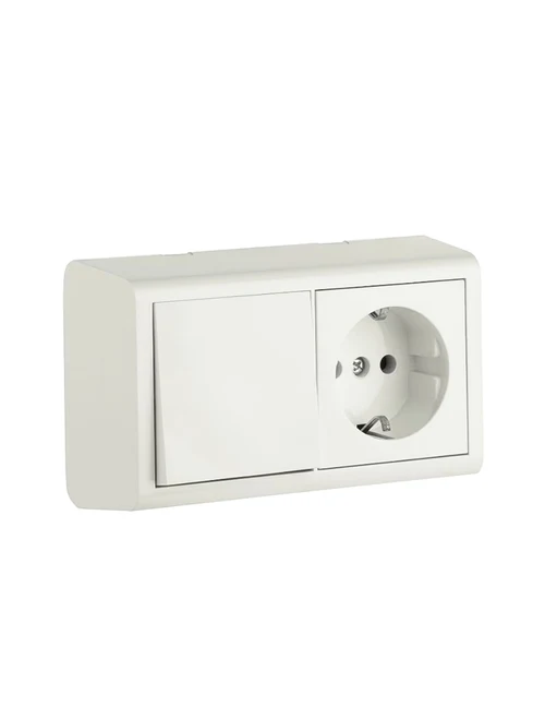 Întrerupător simplu+priză fără CP PT1/12/120(alb)402-010000-911 BDY NIVO