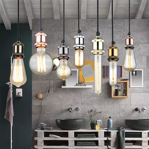 SuspensieJH-138 10cmx1m, E27/1, Metal+PVC Wire, Black Luminaled