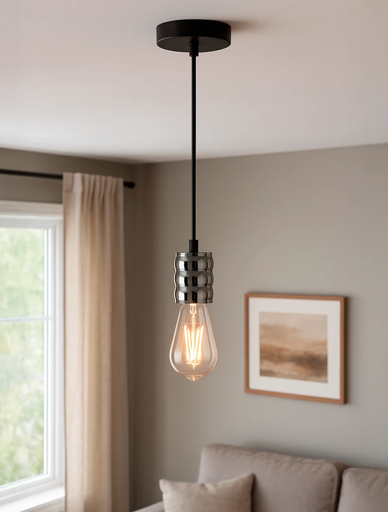 Suspensie JH-142 D4.5xH8cm, E27/1, Metal+ PVC Wire, Antique Luminaled 3