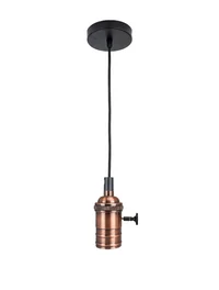 Suspensie JH-149 D4xH7cm, E27/1, Metal+ PVC Wire, Red+Tan Luminaled