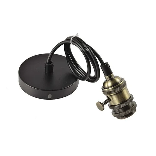 SuspensieJH-141 D4.5xH8.5cm, E27/1, Metal+ PVC Wire, Antique Luminaled