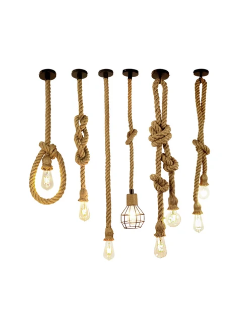 SuspensieJH-154-1 2cmx1m, E27/1, Hemp Rope, Bown Luminaled