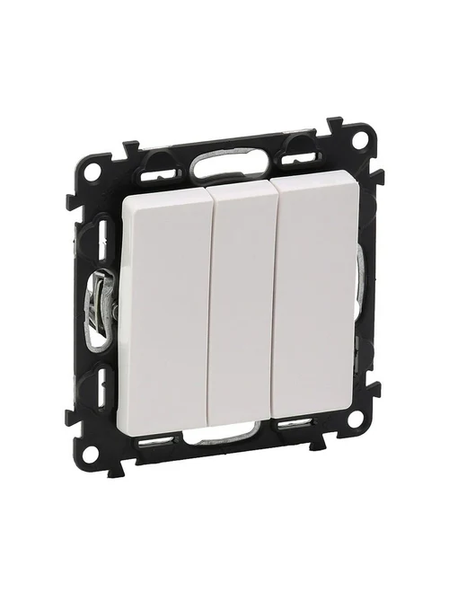 Întrerupător triplu con/șurub 10A 250V  (Valena Life alb)