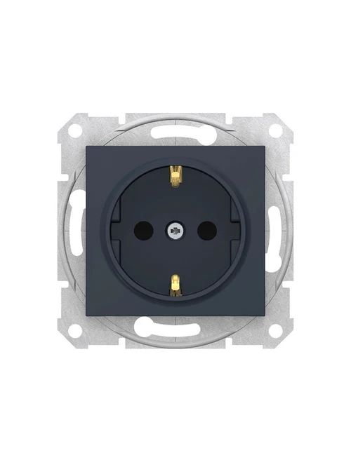 * Priză unitară inter.cu obturat. și capac 16A 250V 2P+E grafit SEDNA