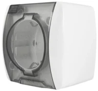 Розетка с крышкой IP20 PT (белая) 504-010200-218 EL-BI ALSU 2