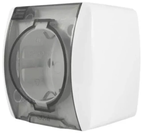 Розетка с крышкой IP20 PT (белая) 504-010200-218 EL-BI ALSU