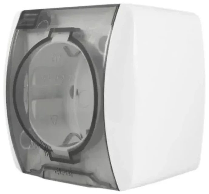 Розетка с крышкой IP20 PT (белая) 504-010200-218 EL-BI ALSU 2