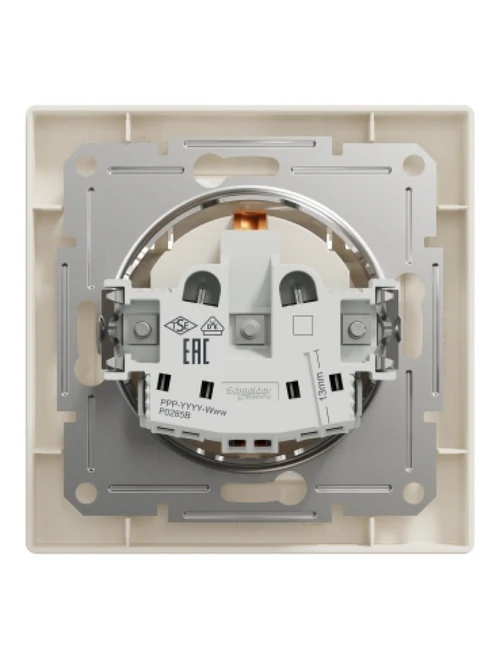 Priză unitară inter.cu capac 16A 250V 2P+E Asfora Crem