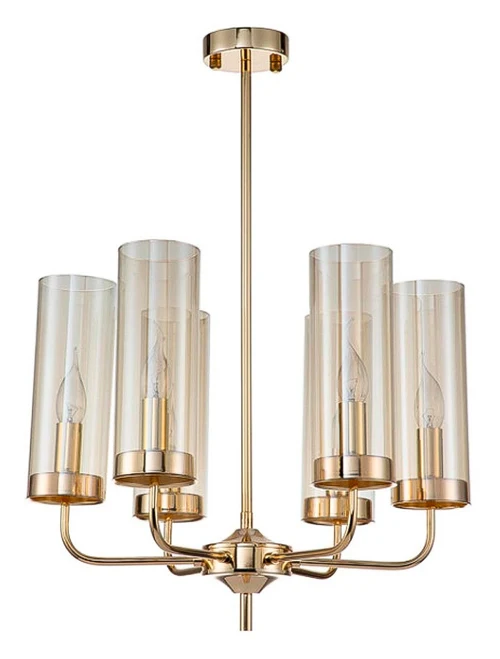 Lustră JH-283 D50x42cm E14/6, Metal+Glass, Amber LuminaLED