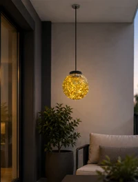 Декоративный фонарь PMMA золотистый AT LED 2Вт IP65 D=250 мм (12 шт/кор) 2