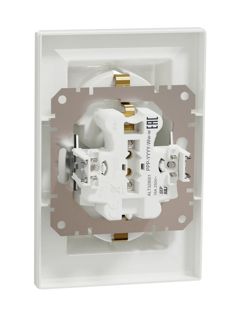 Priză dublă inter.16A 250V 2P+E Asfora SCHNEIDER 2