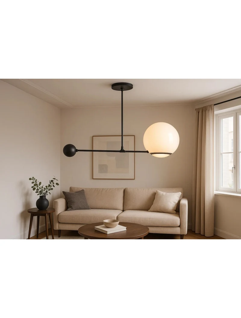 Lustră LED JH-274 D60xH60cm, Metal+Glass, White+Black LuminaLED 2