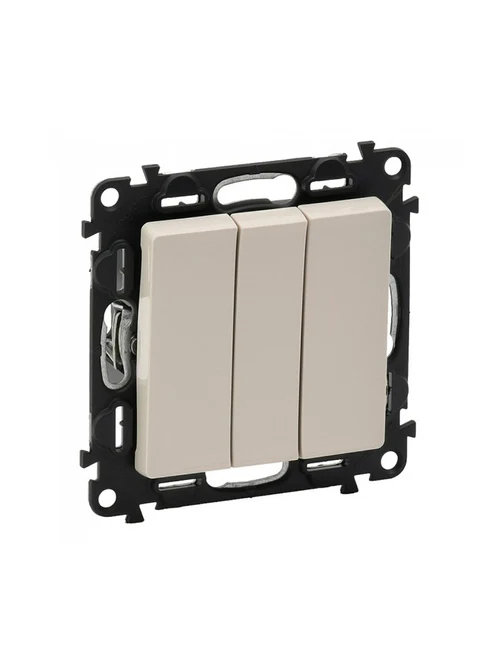 Întrerupător triplu con/șurub 10A 250V (Valena Life bej)