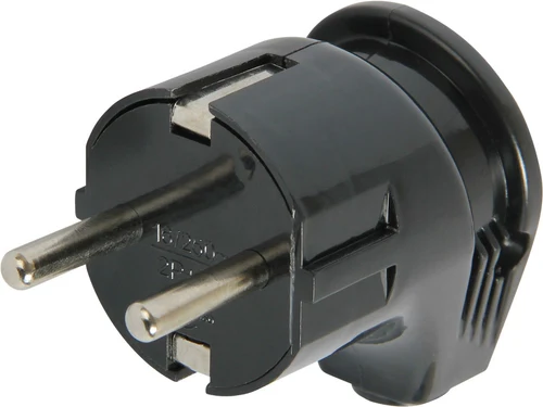 Угловая вилка e.plug.angle.008.16, 16 А, с заземлением, черная E.NEXT