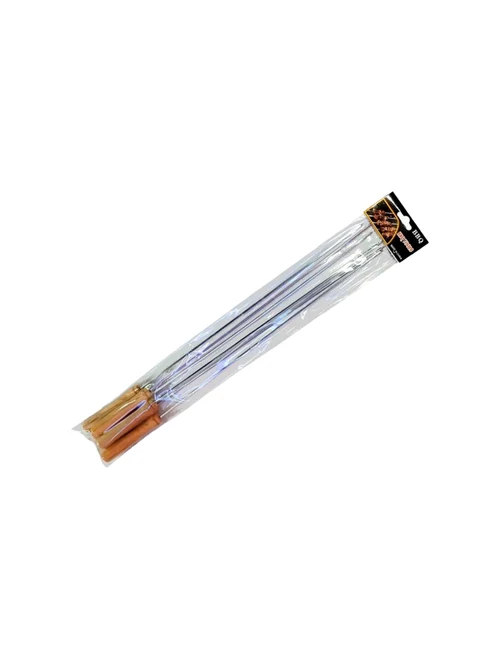 Set 6 ace p/u frigărui BBQ 50x0.3cm mâner din lemn 37842