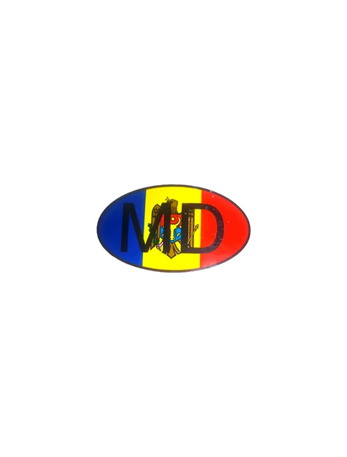 Autocolant  8*14 oval "MD"