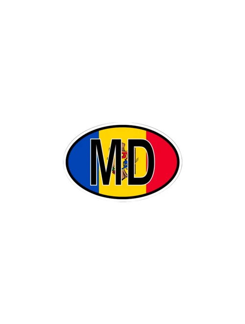 Autocolant  8*14 oval "Moldova"