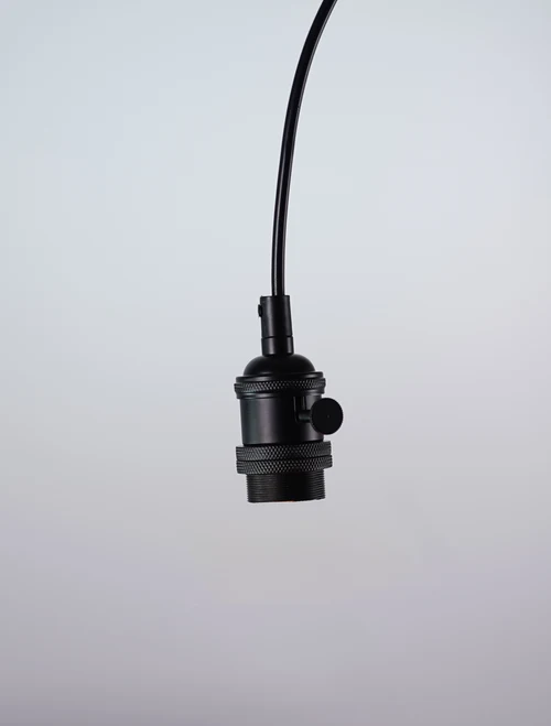 Suspensie JH-150 D4xH7cm, E27/1, Metal+ PVC Wire, Black Luminaled