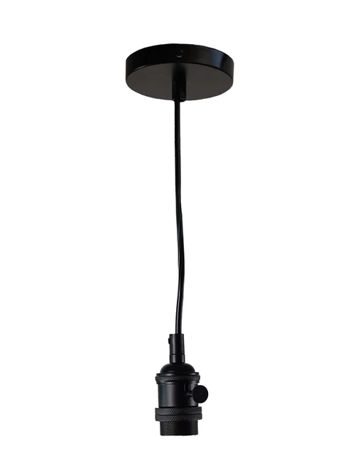 Suspensie JH-150 D4xH7cm, E27/1, Metal+ PVC Wire, Black Luminaled
