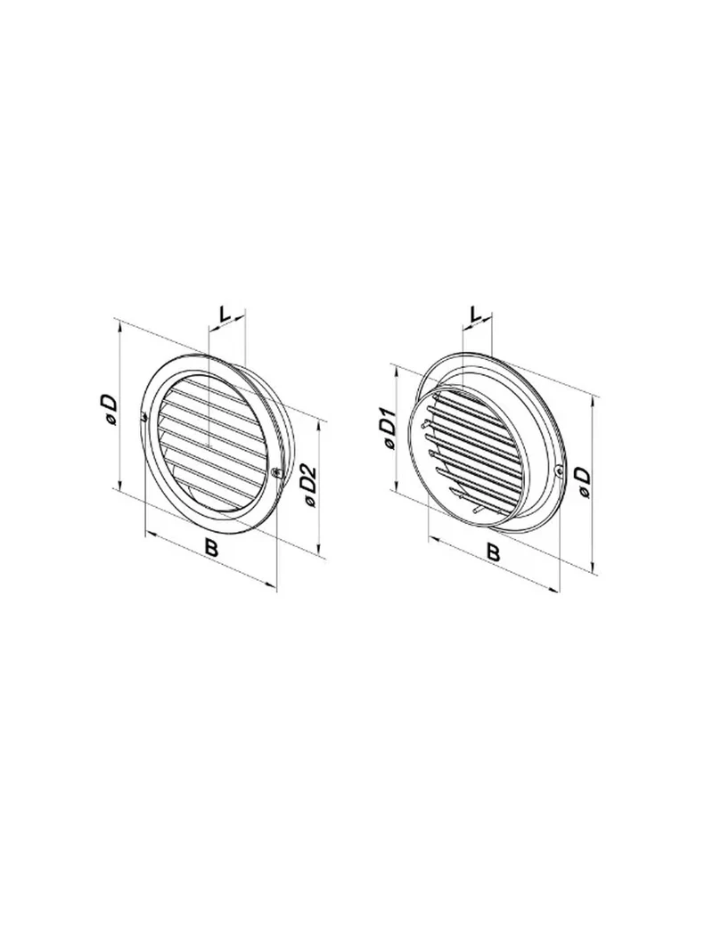 * Grilă ventilație cu plasă D100 MW100 KO cafenie VENTIKA 2