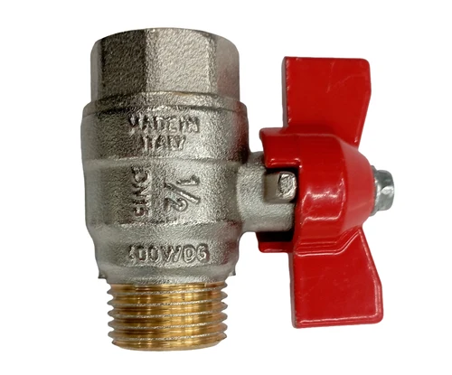 Проходной шаровой кран 1/2" ВН–НР с бабочковой рукояткой