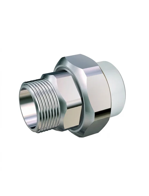 СОЕДИНИТЕЛЬ С АМЕРИКАНКОЙ PP-R FIRAT, БЕЛЫЙ, D 20x1/2" НР