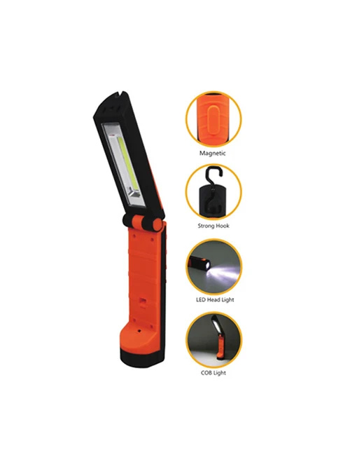 * Lanternă lucru pliantă 1LEDx1W+1COBx3W 60/150LM 3xAAA 42x142mm magnet ABS 2K