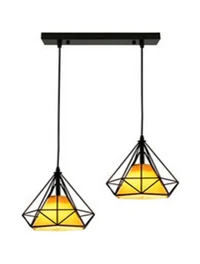 Люстра JH-1S-2, 36×25×24,5 см, 2×E27, металл, чёрный + жёлтый, LuminaLED