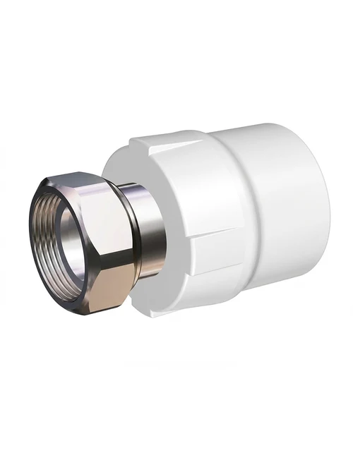 СОЕДИНИТЕЛЬ С НАКИДНОЙ ГАЙКОЙ PP-R FIRAT, БЕЛЫЙ, D 20x1/2" ВР