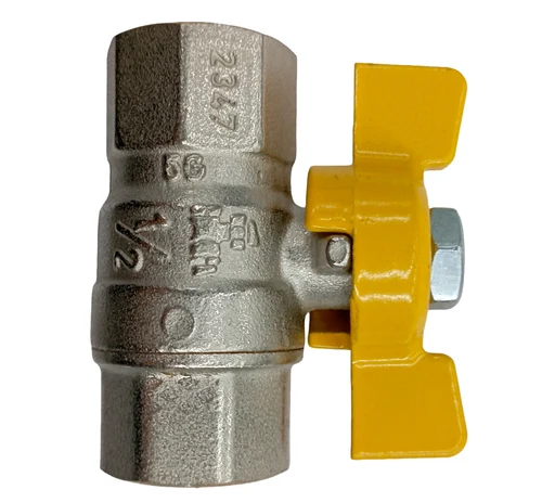 Проходной газовый кран с бабочковой рукояткой, тип FF, 1/2"