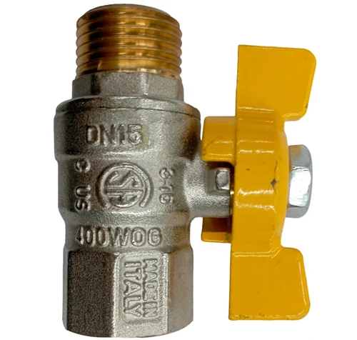 Проходной газовый кран с бабочковой рукояткой, тип MF, 1/2"