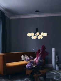 Люстра JH-616 D80xH47см, G9*12, Металл+Стекло, Черный+Белый LuminaLED 2