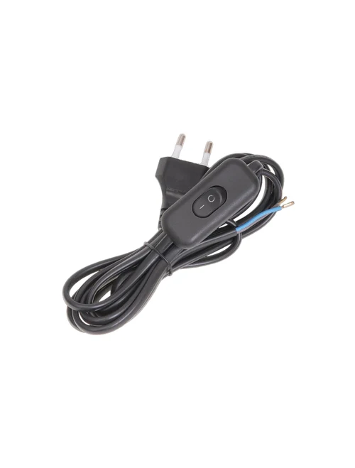 Cablu pentru veioză cu întrerupător 2P, lungime cablu 2m (2x0,75mm2),negru , IEK