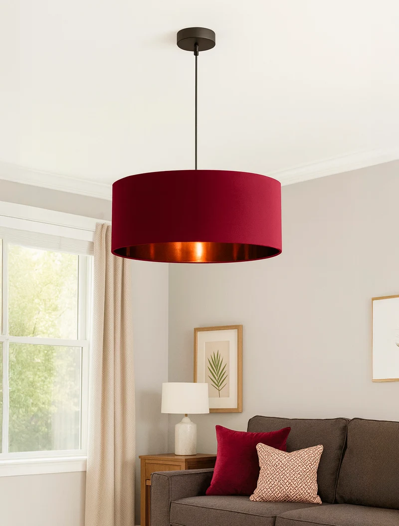 Lustra JH-587 D25xH15cm, E27/1, Cloth,Red LuminaLED 2