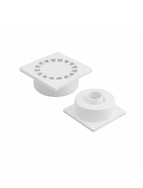 Пластиковый трап (слив) Ø110 150х150мм прямой серый 15D110N-P Aquer