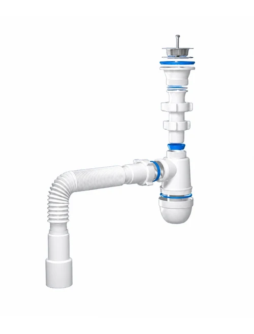 Сифон для мойки ANI 1 1/2' x 40 с гибкой трубой d40х40/50 Aniplast 'C0515'