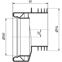 Отвод для унитаза эксцентриковый W0410 AniPlast 2
