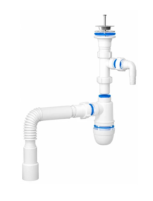 Sifon lavoar ANI 1 1/4' x 40 cu tub flexibil d40х40/50 cu racord p/u mașină de spălat Aniplast  C1315