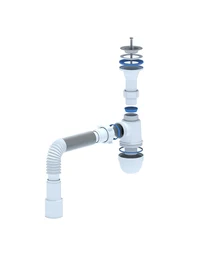 Сифон для умывальника ANI 1 1/4' x 40 с гибкой трубой d40х40/50 Aniplast C2015 2