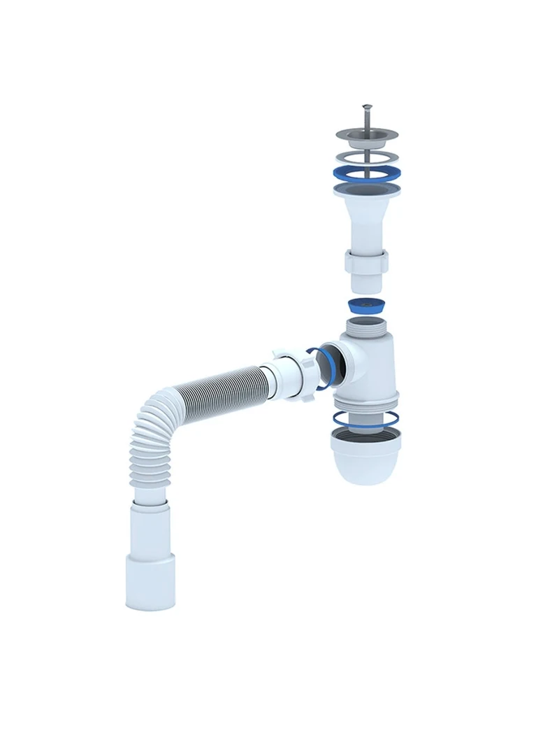 Сифон для умывальника ANI 1 1/4' x 40 с гибкой трубой d40х40/50 Aniplast C2015 2