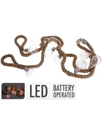 Set ghirlande LED 10 lămpi alb-cald, p/u iluminarea casei/grădinii, baterii 2