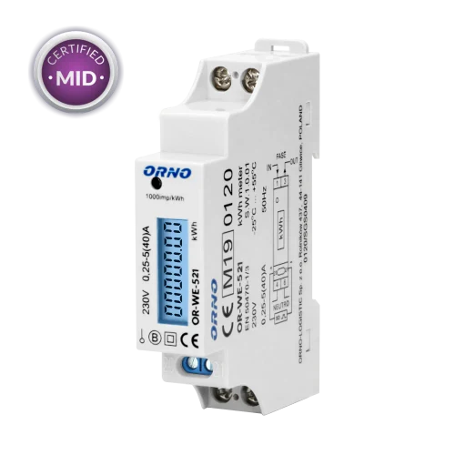 * Contor digital 230V AC 0,25-5/100A DIN35 ORNO