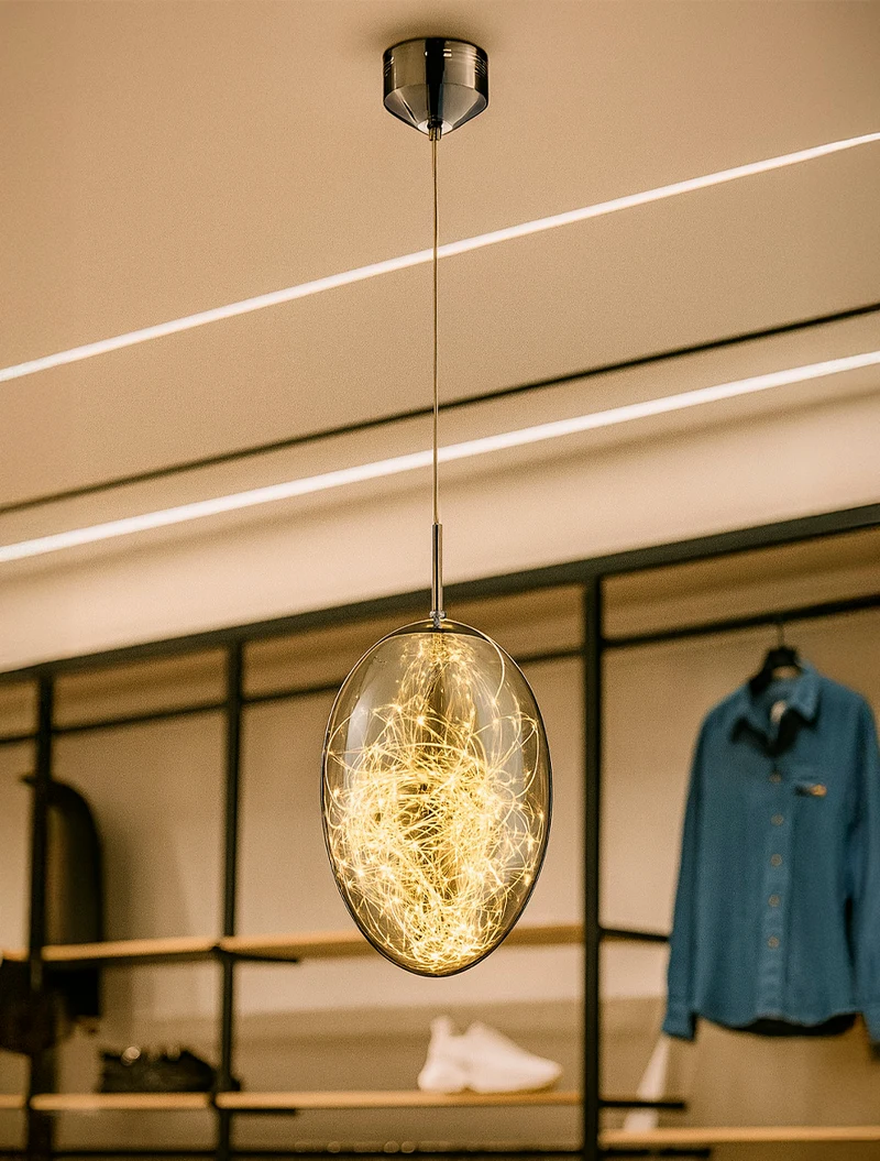 Suspensie LED JH-673 D20*H30cm Glass,Smoke Gray Luminaled 2