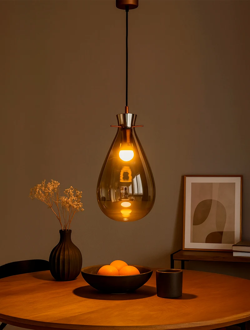 Lustră JH-670 D18*H30cm,E27*1,Glass,Amber LuminaLED 2